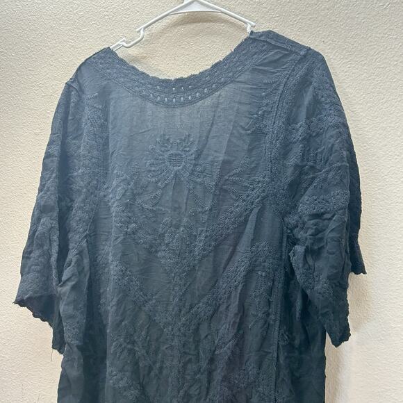 Woven Heart Kimono Duster Cover Up One Size Floral Embroidered Boho Whimsigoth - Picture 6 of 7